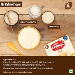 CERELAC Baby Cereal | No Refined Sugar | Wheat for 6-24 months baby | Omega 3 Iron Protein Calcium Vitamin D for babies | Instant Infant Cereal | Travel Friendly | 300g image 2