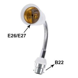 IFITech B22 to E26/E27 Flexible Gooseneck Extension Bulb Holder with Converter- Compatible with All E26/E27 Screw Base Bulbs (Size:7.5Inch, 1Pack) (2 Units) image 2