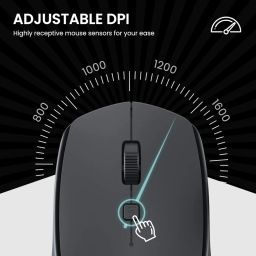 Portronics Toad 23 Wireless Optical Mouse with 2.4GHz, USB Nano Dongle, Optical Orientation, Click Wheel, Adjustable DPI(Black) image 1