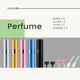 IRON BILL 5PCS/8ml Perfume Travel Refillable, Portable Perfume Atomizer Refillable, Empty Mini Size Spray Bottle for Men&Momen.（Matte Black image 5