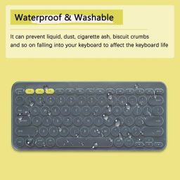 OJOS Silicone Keyboard Cover Skin for Logitech K380 & 2023 Pebble Keys 2 K380S Combo for MAC Bluetooth Multi - Device Ultra Thin Protective Keyboard Cover Skin, Clear image 3