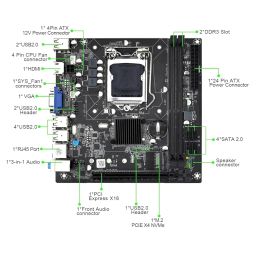 H61 Motherboard Assembled Kit with ATX Processor I5 3470/3570/3330 2.90Ghz-3.80Ghz + 8GB DDR3 RAM + CPU Fan+ 128GB SSD (Windows 10 Pro) (2 Year Replacement Warranty) image 2