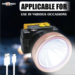 Pick Ur Needs 200W Laser Rechargeable Headlamp with Straps 3600 mAh Lithium Battery Type C Charging Support with Battery Power Indicator Headlamp for Camping/Outdoor Usage (Copper) image 2