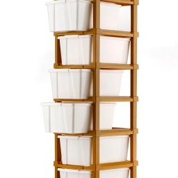 AZZOTE Plastic Drawer Organizer Self Standard Rectangular Multi Purpose Modular Drawer System Large Chest of Drawer Organizer for Home Office,Product Dimension When assembeled (7 Layer, White) image 3