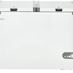 Amazon Basics Double Door Deep Freezer, With Bottom Wheels, Total Volume 330 L, White image 2