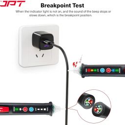 JPT Pro Series Non-Contact Voltage Tester Pen – Dual Range AC Voltage Detector (12V-1000V / 48V-1000V) Electrical Tester for Live/Null Wire Detection with Buzzer Alarm, LED Flashlight image 4