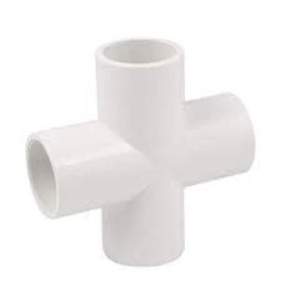 4 Way Pipe Fittings, Easy to Connect Impact Resistant Stable UPVC Cross Tee Connector 1/2 inch Inner Diameter for Furniture Installation for Tent Connection (10 pc) image 1