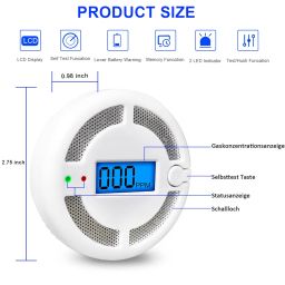 Chagasort Carbon Monoxide Detector with LED Digital Display, Portable Carbon Monoxide Alarm for Home, CO Alarm with UL2034, Replaceable Batteries (Batteries Not Included) image 1