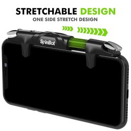 SpinBot Battlemods F1 Combo | Mobile Gaming Triggers + Finger Sleeves Smartphone | For Bgmi/Free Fire Max/Cod Mobile - (Black) image 2