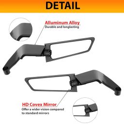 OTOROYS New Universal Motorcycle Rear View Mirror Set, Adjustable, Rotating, For All Bikes, Handlebar Nut Fitting Only 8mm, 10mm Fitting (Convex, Rear View Mirror, Pack of 2) York Nut Handlebar Mirror image 2