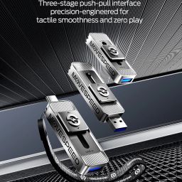 MOVE SPEED 1TB Solid State Drives with Dual Ports & Push-Pull Design — 560MB/s Read Speed, Type C + USB 3.2 Drive Portable ssd for iPhone 15/16/Android/Mac image 3