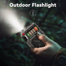 Portable Shortwave Radio - Emgykit 4000mAh AM/FM/WB/SW Shortwave Radio with Bluetooth Speaker, Flashlight, Sleep Timer, SOS Alarm, and White Noise, Suitable for Camping, Emergency image 4