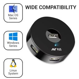 Ant Plus Booster 422 Round Shape 4-Ports USB A to USB 3.0 HUB with High-Speed Data Transfer & Fast Charging, Compatible for MacBook, Microsoft Surface, Laptops, Notebooks & Desktops (Black) image 5