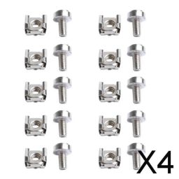 The Style Sutra 4x10 Pack Lot - M6*20 Rack Mount Cage Nuts & Screws w/Washers - Square Clips|Computers/Tablets & Networking | Enterprise Networking Servers | Racks Chassis & Patch Panels image 1