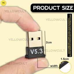 USB Bluetooth Adapter, 5.3 Bluetooth Adapter for PC, Bluetooth Dongle Receiver & Transmitter for Laptop CPU Keyboard Mouse Headphone Speakers Printer, Plug & Play for Windows 11/10/8.1 image 1