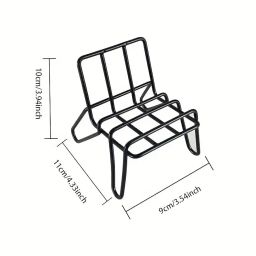 Black Mobile Stand Chair | Adjustable Phone Holder with Comfortable Seating, 360° Rotation for Hands-Free Viewing, Ideal for Office, Study, or Relaxation Black image 3