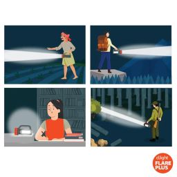 d.light dlight Flare+ Solar Rechargeable LED Emergency Torch for Home | 2 Modes of Brightness, Convenient Portable Design, in-Built Solar Panel, paired with Charging Cable & Shoulder Strap, 2000mAH Battery image 5