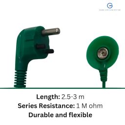 Global Statclean Systems ESD Grounding Cord with 3-Pin Plug, 1 M ohm, 2.5-3 m, (Pack of 2) image 3