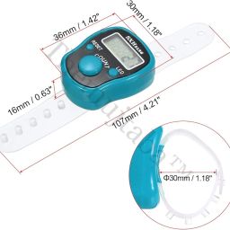 Digital Tasbeeh Hand Tally Counter Finger Ring Digital Counting Machine Counter Tasbeeh & Jaap mala for Counting Purpose with LED (Sky Blue) image 1