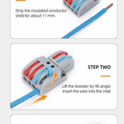 ZIVIK 2 In 4 Out Wire Connector Jointer, 3 Pcs Push In Electrical Connectors, Lever Connectors Nuts, Assorted Conductors, Compact Lever Cable Connectors,Plug-in Connector 2-in 4-out (3, 2 In 4 Out) image 3