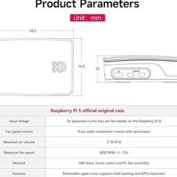 Raspberry Pi ABS Case for Pi 5 Red/White image 3