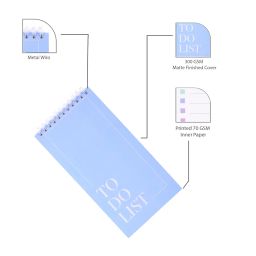 Papboo Easy to Carry To-Do List, Planner, Check list With 80 Printed Sheets Matte Finished Cover (Sky Blue) image 2