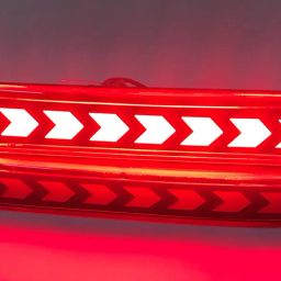 CARMART Rear Bumper LED Reflector/DRL Compatible for Maruti Suzuki Baleno/BREZZA/Ertiga/S Cross/Ciaz/Ritz/SX4/New/Dzire/Wagon R, Spresso, with Running Matrix Indicator with 4 wires (Red) - Set of 2 image 1