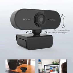 1080P Full HD Webcam with Microphone - Plug & Play, Noise Reduction, Rotatable for Video Conferencing, Online Teaching, Gaming Web Camera Compatible with PC, Laptop, Desktop image 5