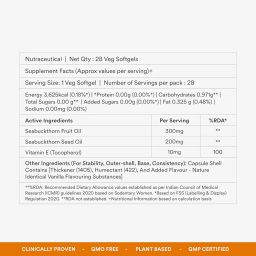Origins Nutra Sea Buckthorn Oil |Reduce Wrinkles & Pigmentation, Supports Skin Hydration & Elasticity | Sea Buckthorn Oil | GMP Certified | For Men & Women | 28 Capsules (Pack of 1) image 4