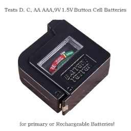 TERRIFI Battery Tester, Multi Purpose Household Battery Load Tester Checker, Universal Battery Checker Meter for AA/AAA/C/D/9V/1.5V Small Button Cell Batteries 12 V Lantern Cells & More (Black) image 2
