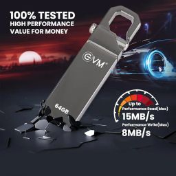 EVM EnStore 64GB Metal USB 2.0 Flash Drive - High Read Speeds up to 15MB/s & Write Speeds up to 8MB/s - Durable Metal Casing - Ideal for Data Transfer & Storage - (EVMPD/64GB) image 2