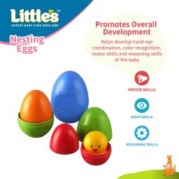 Little'S Nesting Eggs I Activity Toy for Babies I Multicolor I for Infant & Preschool Toys I Develops Motor & Reasoning Skills,4 pcs image 2