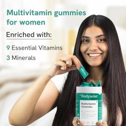 Be Bodywise Multivitamin Gummies|With Fibre, Zinc, Iron & Biotin|Vitamin D3, B6, E & A|Boosts Energy & Stamina, Improves Immunity & Skin Health|Vegan, Gluten & Gelatin Free, 1 count, 60 Servings image 1