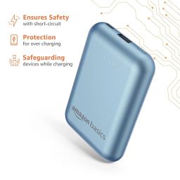 Amazon Basics 10000 mAh 22.5W Ultra Fast Charging Power Bank | Type C Power Delivery (Input& Output) | Quick Charge | Two-Way Fast Charging | Made in India (Blue) image 4