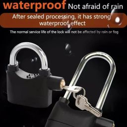 GOPSZOME Anti Theft Metal Motion Sensor Alarm Key Lock for Home Safety, Waterproof Siren 110 DBA Security Lock for Universal Use, Thickened Shackle Lock with 3 Keys (Pack of 1). image 5