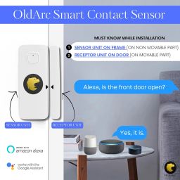 OldArc WiFi Smart Door Contact Sensor | Wireless Door/Window Open Sensor with Mobile App Alert for Home Security System | Smart App Door Open Sensor Compatible with Smartlife Alexa Siri | AAA Battery image 2