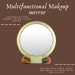 Professional Series Extra Large Size Round Double Sided Magnifying Makeup Mirror with Handle for Men & Women, 27 x 18.5 x 1.5 cm image 4