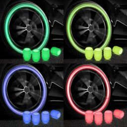 STYLEAWAY 4 Pcs Wheel Lights Cap Light Car Bike Wheel Tire Valve Caps Radium Cycle Tyre Light Air Cover Glow Radium Light Neon Universal (Pack of 1 Multicolor) image 3