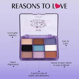 Glam21 Floral Hues 9 In 1 Eyeshadow Palette | Highly Pigmented | Easy To Carry | Super-Blendable | Mix of Matte and Shimmers Smudge-Proof (7.2 gm) | 01- Orchid image 2