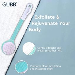 GUBB Bath Brush With Extended Handle - Dual Sided Exfoliating Brush for Cleansing, Gentle Exfoliation, and Invigorating Massage - Soft Nylon Bristles Ideal for Knees, Elbows, and Ankles - Spa-Quality Bathing Experience at Home image 4