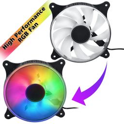 RiaTech 3 Pack RGB LED Series 120mm Case Fan For Pc, 1000 RPM, PWM connector Unique Ultra Quiet Long Life Gaming Cpu Cooler Fan - 4pin Molex connector image 5