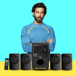 ZEBRONICS Zeb-Sunshine 60W 4.1 Multimedia Speaker with Bluetooth Supporting,USB,mSD,AUX,FM and Remote Control-(Black) image 1