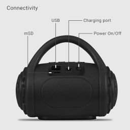Zebronics ZEB-COUNTY 3W Wireless Bluetooth Portable Speaker With Supporting Carry Handle, USB, SD Card, AUX, FM & Call Function. (Black) image 3