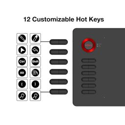 VEIKK A15 Graphics Drawing Tablet,10x6 Inch Pen Tablet,12 Hot Keys,Battery-Free Passive Pen with Tilt Function, 20 Replacement Nibs and 1 Artist Glove，Support Wins,Mac,Linux-Red image 1
