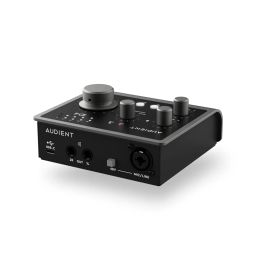 Audient iD4 (MKII) 2in/2out High-Performance USB 3.0 Audio Interface with Audient Console Mic Preamp, Dual Headphone Outputs, DI Instrument Input, ScrollControl Feature, & Free Software Bundle - Mac/Win/iOS Compatible image 1