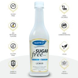 Newtrition Plus Redefining Nutrition Sugar Free Lemon Mixer Syrup - Pack of 2 (500 ml Each) - Zero Calorie, Diabetic Friendly, Keto Friendly image 1
