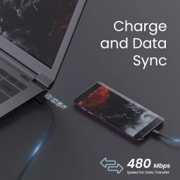 Ambrane 2.4A Fast Charging Output Cable with Micro to USB for Mobile, Neckband, True Wireless Earphone Charging, 480mbps Data Sync Speed, 1m Length (ACM - AZ1, Black) image 5