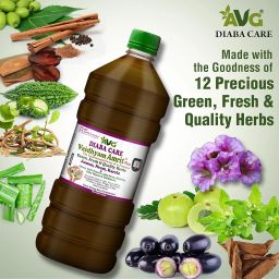 AVG Health Organics Vaidhyam Amrit Plus Diaba Care, Jamun Neem Karela Juice 1l, Ayurvedic Diabetes Care Juice image 3