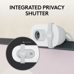 Logitech Brio 100 Full HD 1080p Webcam for Meetings and Streaming, Auto-Light Balance, Built-in Mic, Privacy Shutter, USB-A, for Microsoft Teams, Google Meet, Zoom and More - Off White image 3