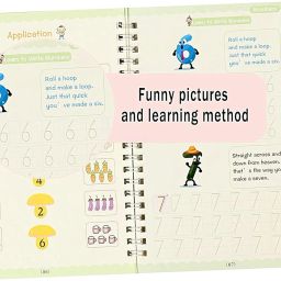 Sank Magic Practice Copybook, (4 Book & 10 REFILL) Number Tracing Book for Preschoolers with Pen, Calligraphy Copybook Set Practical Reusable Writing Tool image 5
